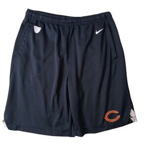 Y2K Nike Chicago Bears Dri-Fit Shorts Mens Sz S Navy Blue NFL Equipment Vintage